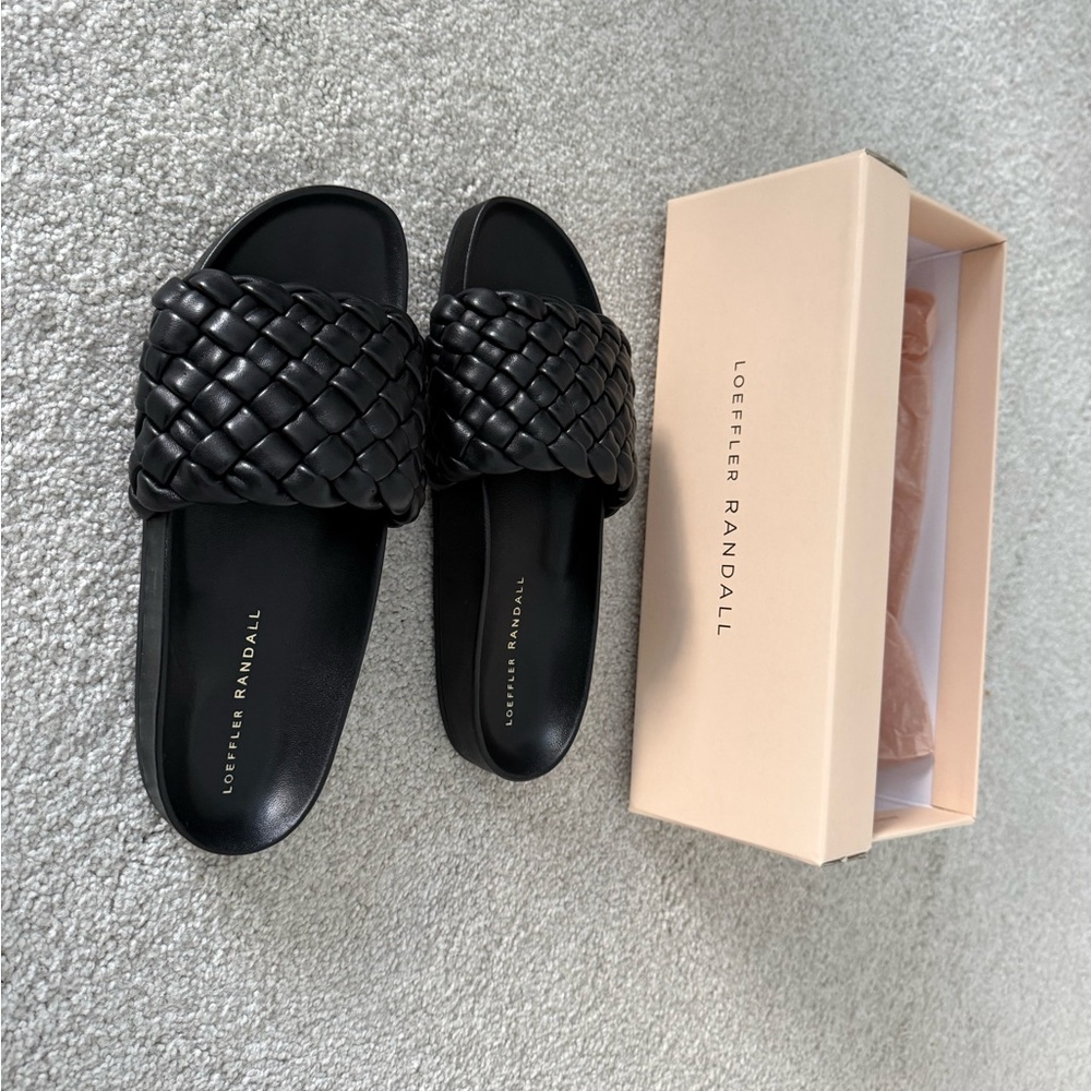 Loeffler Randall Black Braided Sandals